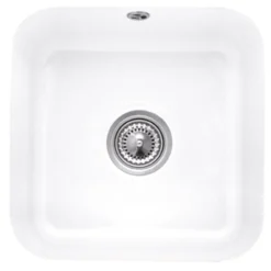 Villeroy & Boch Cisterna 50 White Ceramic Single Bowl Undermount Kitchen Sink - 445 x 445mm
