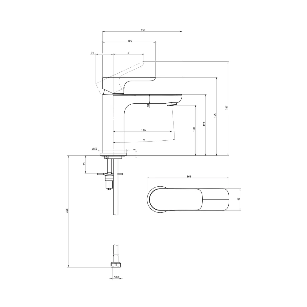 Villeroy & Boch O.novo Single-Lever Basin Mixer Tap