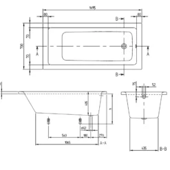 Villeroy & Boch Targa Plus Straight Single Ended Bath - 1500, 1600 & 1700mm