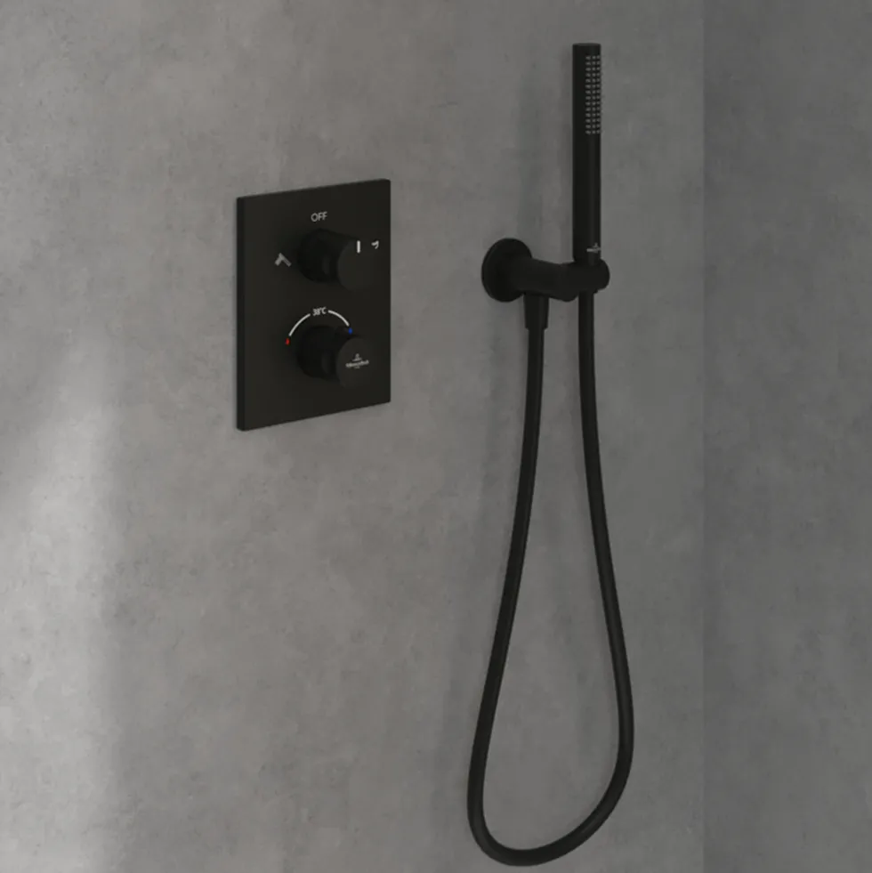 Villeroy & Boch Universal Round Combined Wall Elbow Outlet & Shower Handset Holder
