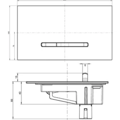 Villeroy & Boch ViConnect Glass Dual Flush Plate with Angular Buttons
