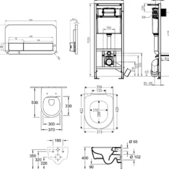 Villeroy & Boch ViConnect Pro 2.0 Frame with Arto Rimless Wall Mounted Toilet, Flush Plate & Soft Close Toilet Seat