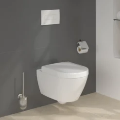 Villeroy & Boch ViConnect Pro S Frame with Subway 2.0 Wall Mounted Rimless Toilet, Flush Plate & Soft Close Toilet Seat
