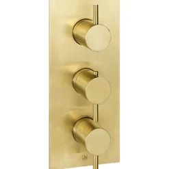 VOS Concealed Dual Outlet 3 Handle Shower Valve, Fixed Head & Shower Handset Kit