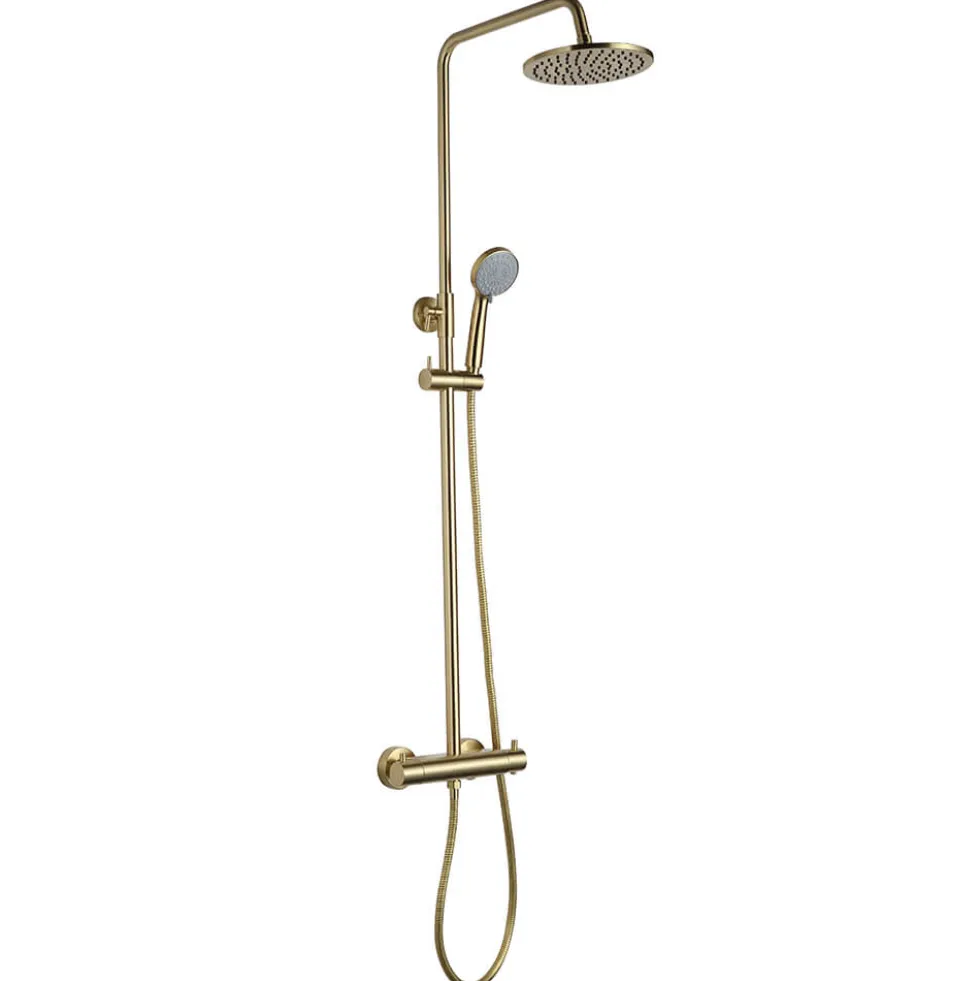 VOS Exposed Dual Outlet Rigid Riser Thermostatic Shower Set