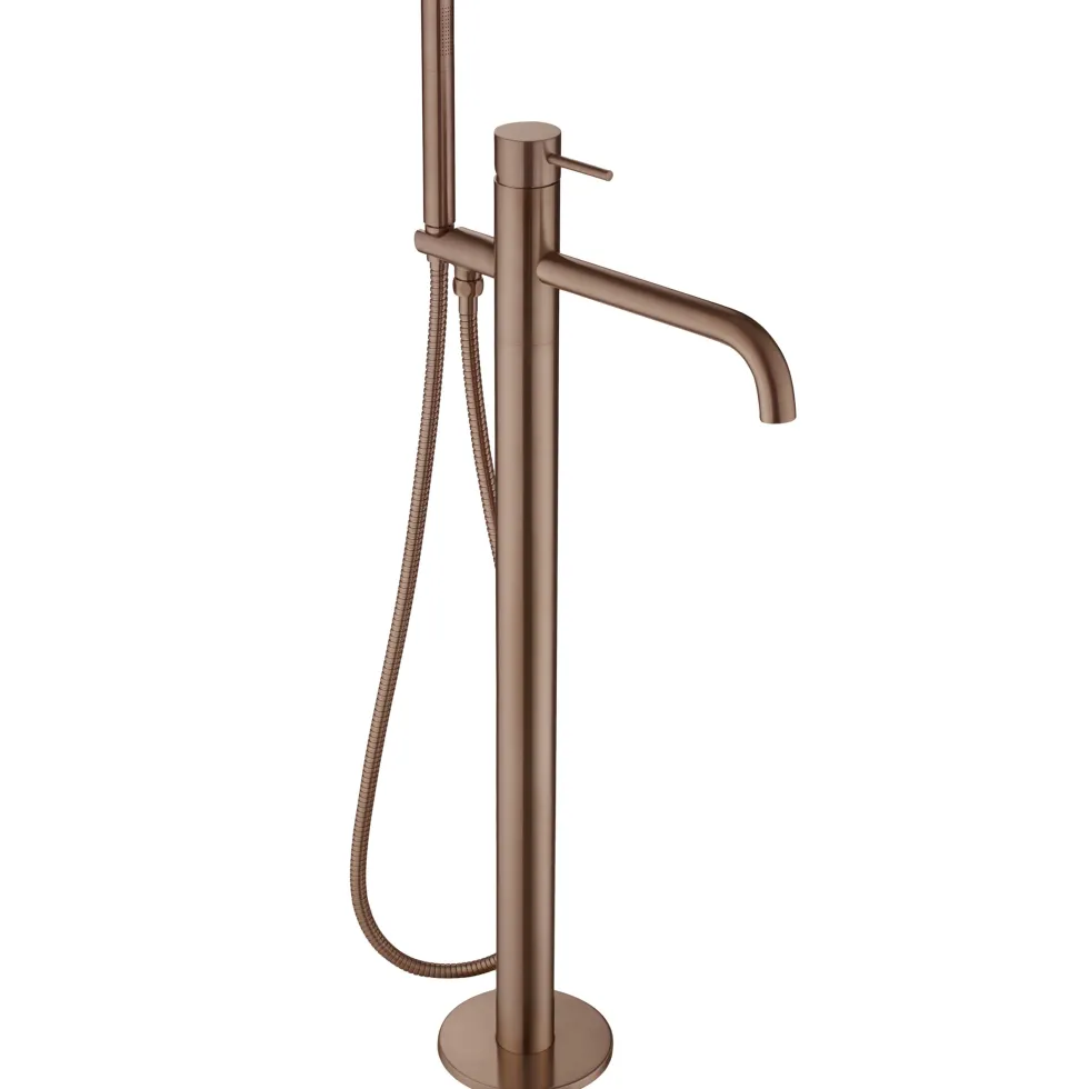 VOS Floorstanding Bath Shower Mixer - Brushed Bronze