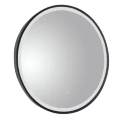 VOS LED Illuminated Round Framed Mirror with Demister Pad & Colour Change Lights - 600mm