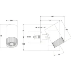 VOS Lumen 85mm Fixed Shower Head
