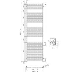 VOS 25mm Bars Ladder Heated Towel Rail