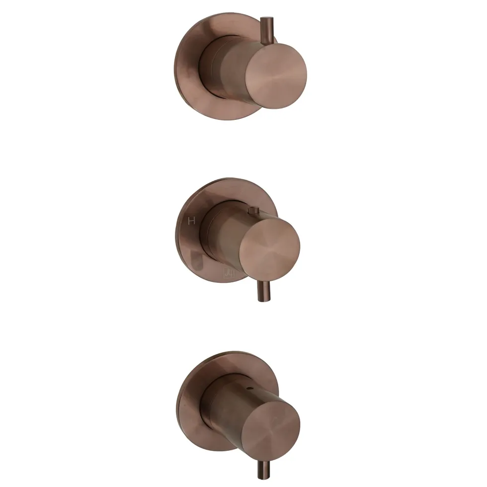 VOS Modular 2 Outlet Concealed Thermostatic Shower Valve - 3 Handles