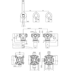VOS Modular 2 Outlet Concealed Thermostatic Shower Valve with Shower Handset