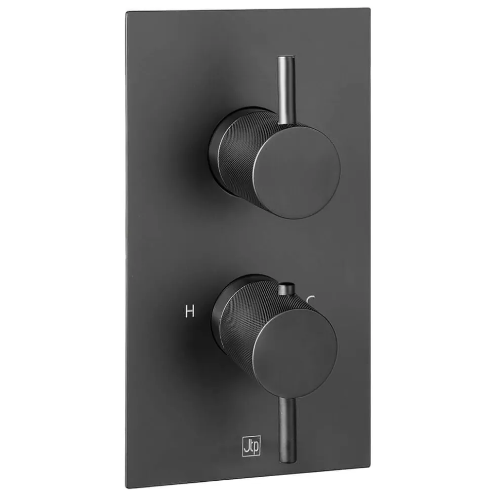 VOS 2 Outlet Concealed Thermostatic Bath & Shower Valve with Designer Handles