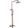 VOS 2 Outlet Thermostatic Exposed Rigid Riser Shower Kit - Brushed Bronze