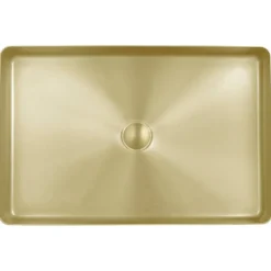 VOS Rectangular Stainless Steel Countertop Basin - Brushed Brass Finish