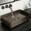 VOS Rectangular Stainless Steel Countertop Basin - Brushed Black