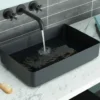 VOS Rectangular Stainless Steel Countertop Basin - Matt Black
