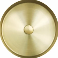 VOS Round Stainless Steel Countertop Basin - Brushed Brass Finish
