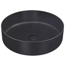 VOS Round Stainless Steel Countertop Basin - Matt Black