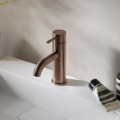 VOS Single Lever Basin Mixer - Brushed Bronze