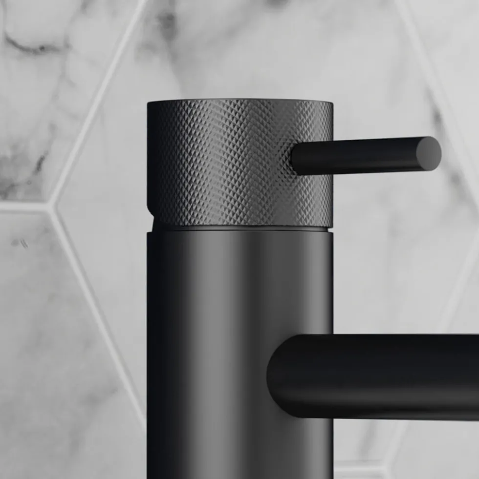 VOS Single Lever Basin Mixer with Designer Handle - Matt Black