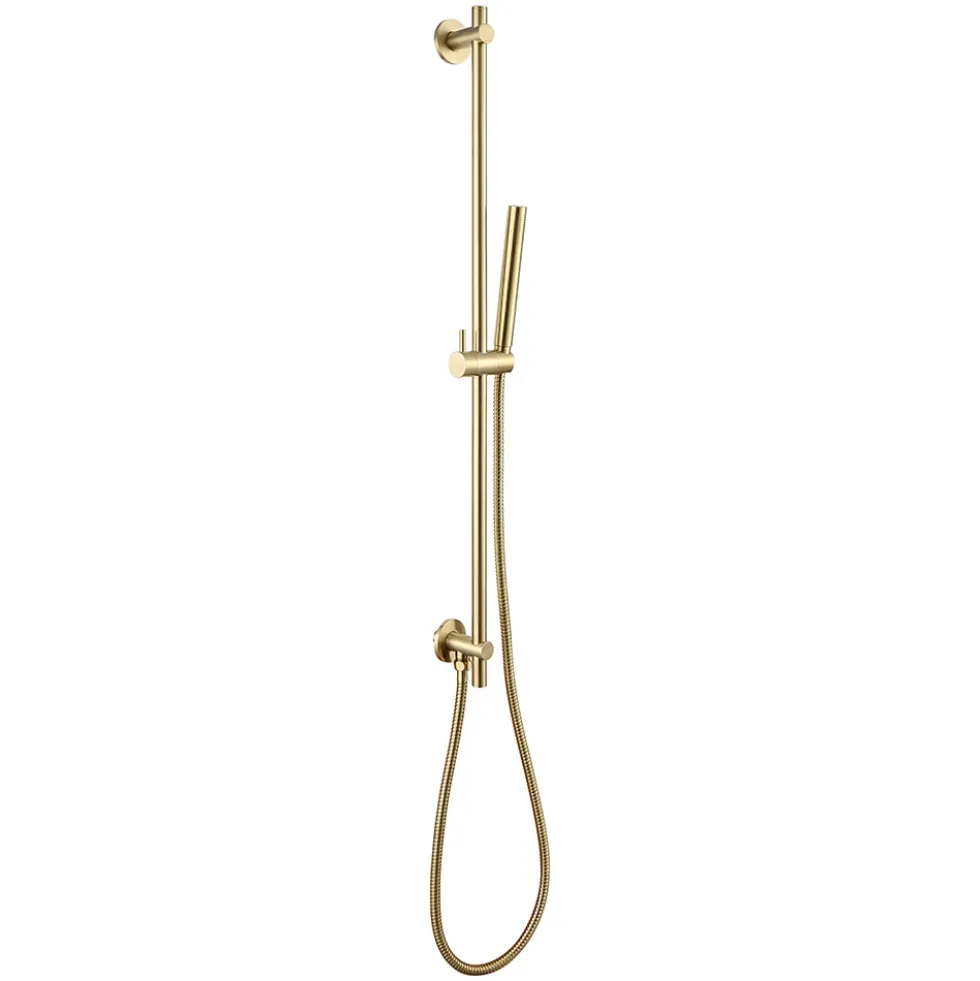 VOS Slide Rail Shower Kit with Shower Handset & Hose - Brushed Brass