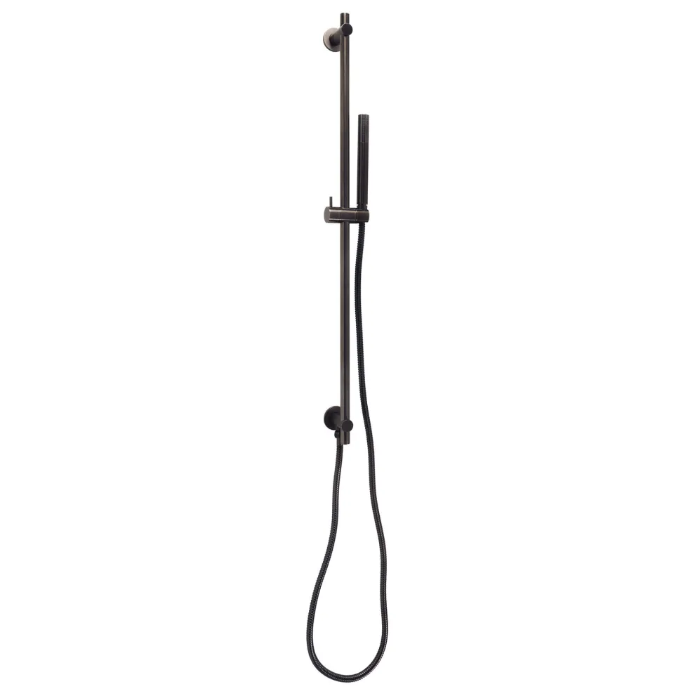 VOS Slide Rail Shower Kit with Shower Handset & Hose - Brushed Black