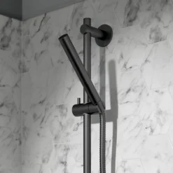 VOS Slide Rail Shower Kit with Shower Handset & Hose - Matt Black