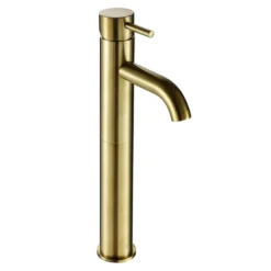 VOS Tall Single Lever Basin Mixer - Brushed Brass